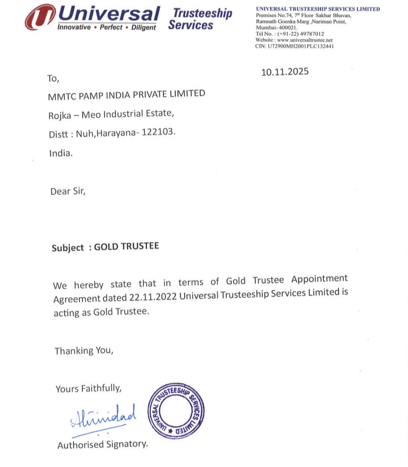 Trustee Certificate